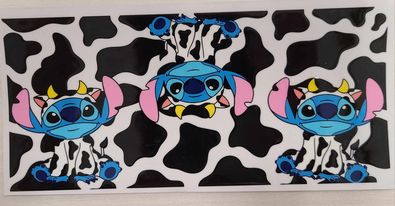 UV DTF Cup Wrap Blue Monster Cow Print 6018