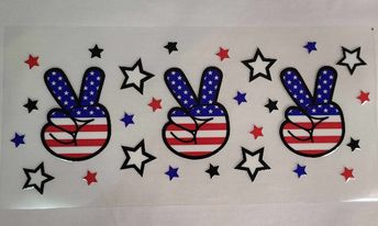 Uv Dtf Cup Wrap American Stars Stripes Peace 146