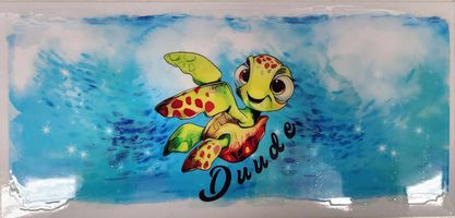 UV DTF  16 oz Cup Wrap Cute Swimming Sea Turtle 181