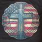 10" Windspinner Wooden Cross American Flag