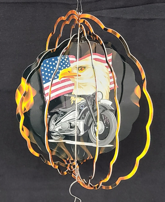 10" Windspinner Motorcycle with Eagle