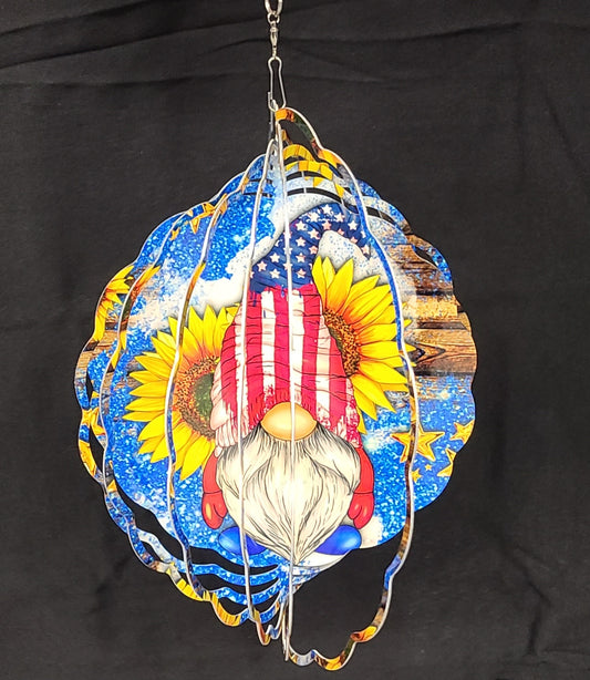 10" Windspinner Gnome with Sunflowers