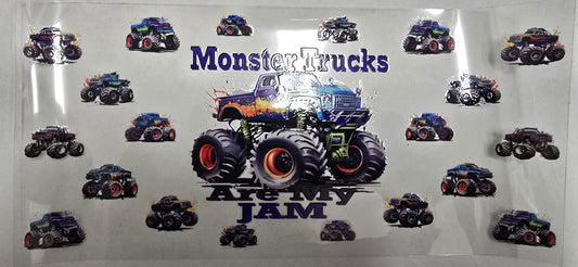 UV DTF Cup Wrap Monster Trucks are my Jam 313