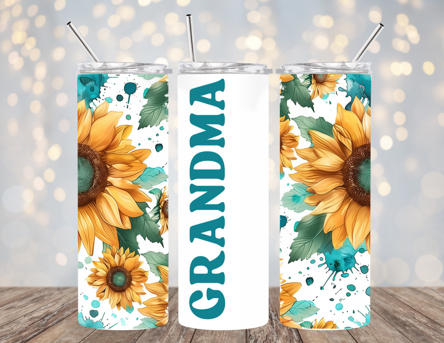 UVDTF 20 oz Cup Wrap Grandma Sunflowers 2082