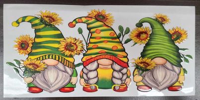 Uv Dtf Cup Wrap Sunflower Gnomes 209