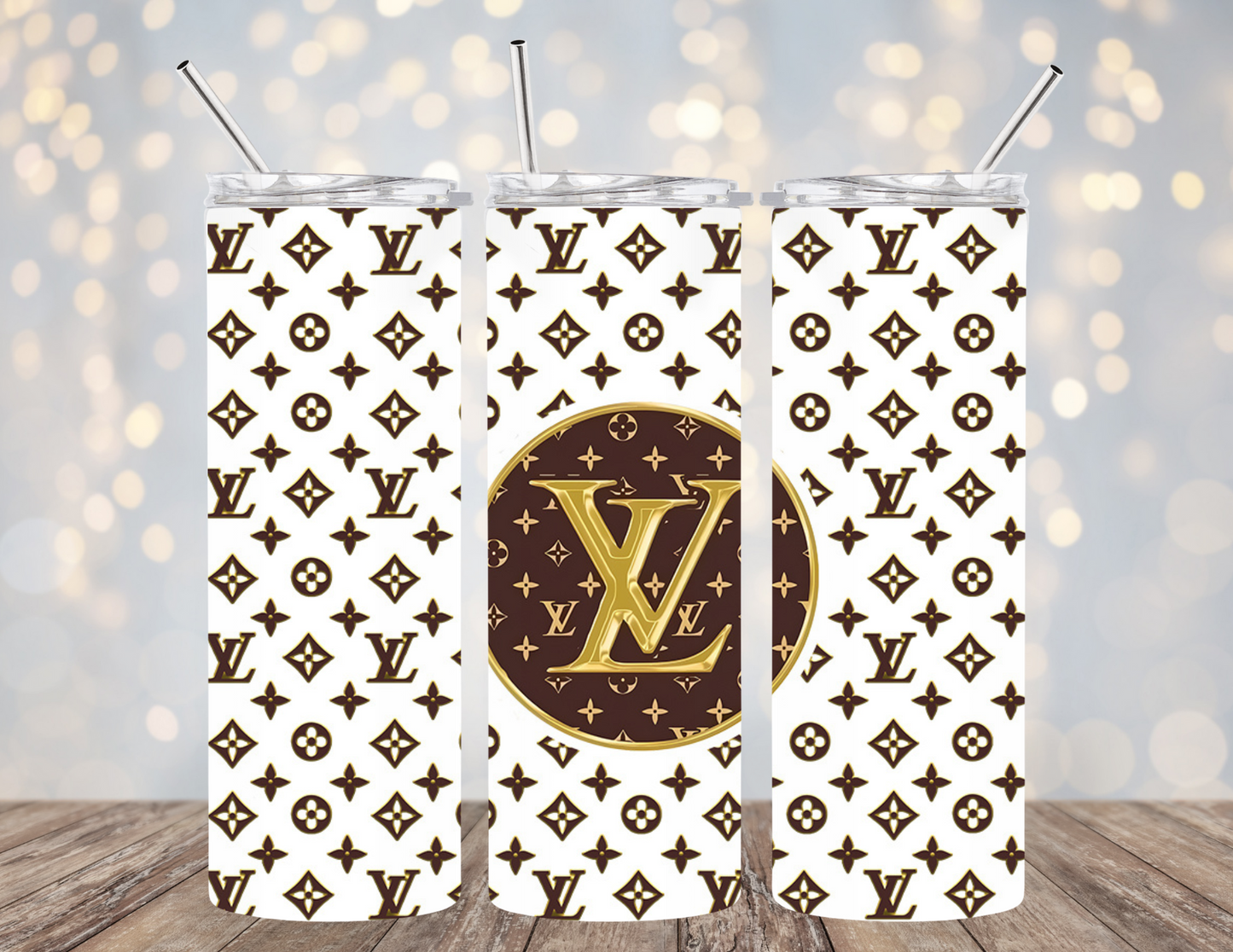 UVDTF 20 oz Cup Wrap Brown Designer design 2094