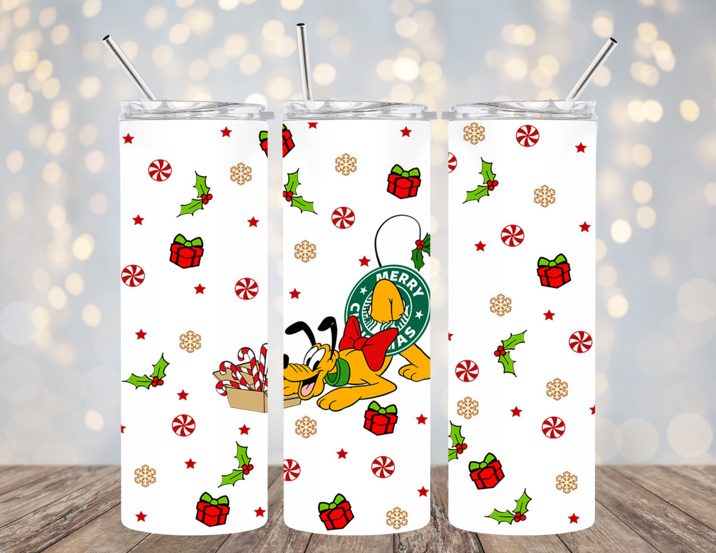 UVDTF 20 oz Cup Wrap Dog Christmas 2104