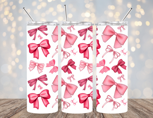 UVDTF 20 oz Cup Wrap Pink Bows 2060