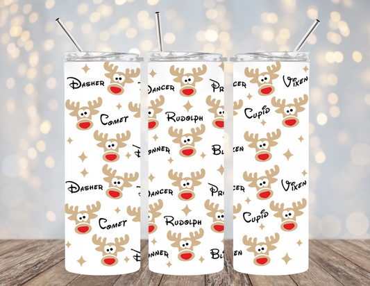 UVDTF 20 oz Cup Wrap Santa's Reindeer 2108