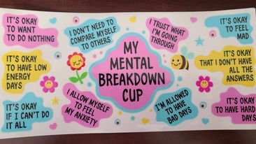 Uv Dtf Cup Wrap My Mental Breakdown Cup 21