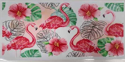 UV DTF  16 oz Cup Wrap Flamingos 214