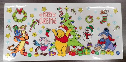 Uv Dtf Cup Wrap Pooh Christmas Friends 6055