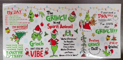 Uv Dtf Cup Wrap Grinch Christmas 6057