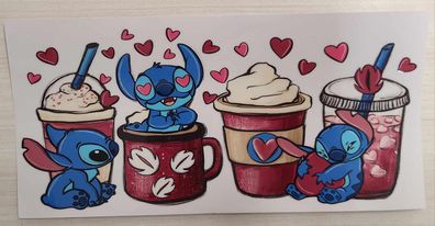 Uv Dtf Cup Blue Monster Hearts Love 6062