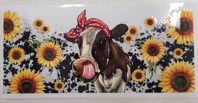 Uv Dtf Cup Wrap Cute Cow Sunflowers 278