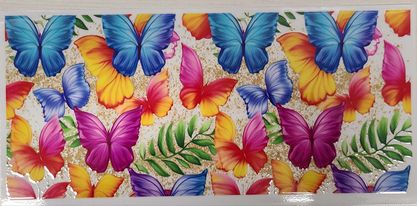 UV DTF  16 oz Cup Wrap Colorful Butterflies 279A