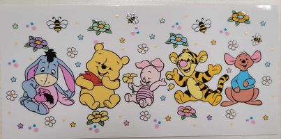 UV DTF Cup Wrap Pooh babies 6074