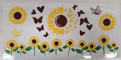 UV DTF  16 oz Cup Wrap Sunflowers and Butterflies 380