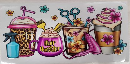 UV DTF  16 oz Cup Wrap Hair Hustler 395