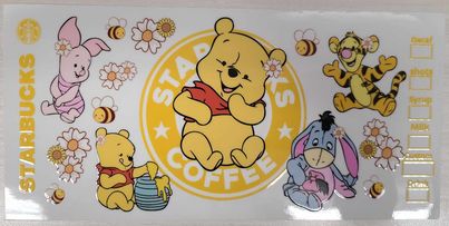 UV DTF  16 oz Cup Wrap Pooh Friends 6085