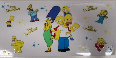 UV DTF  16 oz Cup Wrap Homer and Family 6105