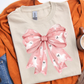 Short Sleeve T-Shirt Halloween Ghosts Bow