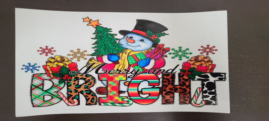 UvDtf Cup Wrap Merry and Bright Snowman 83