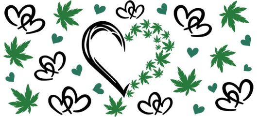 Uv Dtf Cup Wrap Heart 420 Leaves 131