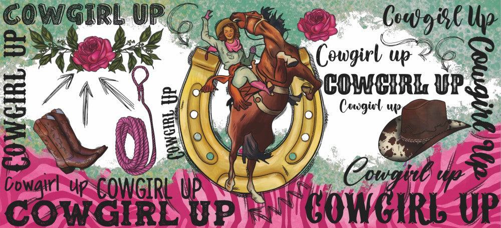 Uv Dtf 16oz Cup Wrap Cowgirl Up 261