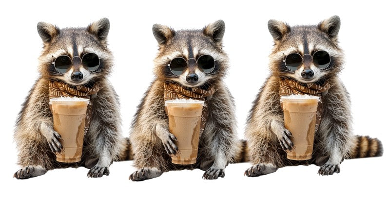 16 oz Uv Dtf Cup Wrap Iced Coffee Raccoon 861