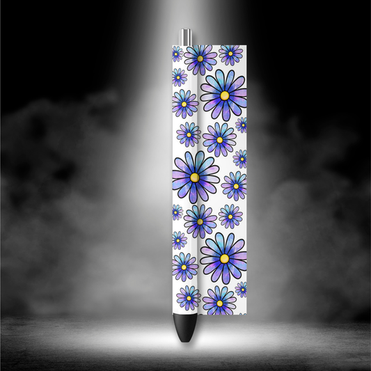 UVDTF Pen Wrap Purple Flowers 8023