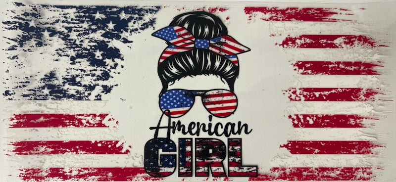 Uv Dtf Cup Wrap American Girl Flag 166