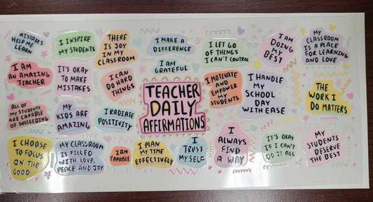 Uv Dtf Cup Wrap Teacher Daily Affirmations 41