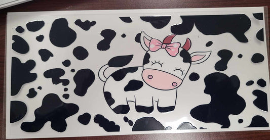 Uv Dtf Cup Wrap Cute Cow with Bow 52