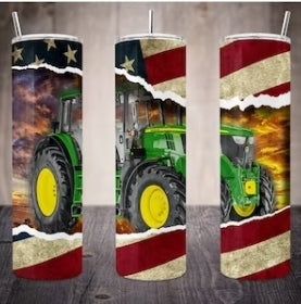 30 Oz Tumbler Tractor American Flag