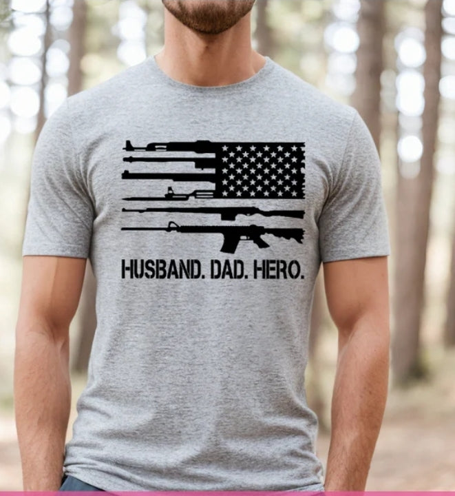 Short Sleeve T-Shirt Husband Dad Hero 837