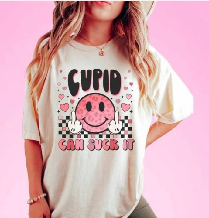 Short Sleeve T-Shirt Cupid Can Suck It 986