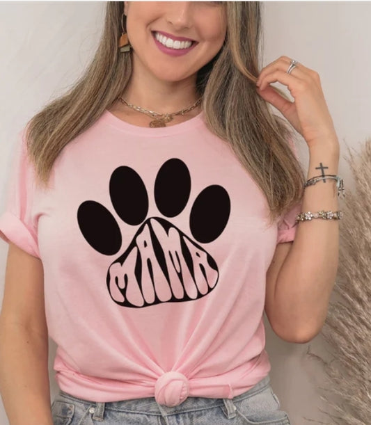 Short Sleeve T-shirt Mama - Paw Print 899