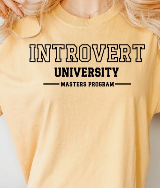 Short Sleeve T-Shirt Introvert University Masters Program 998