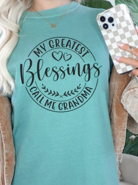 Short Sleeve T-Shirt My Greatest Blessings Call Me Grandma 1026