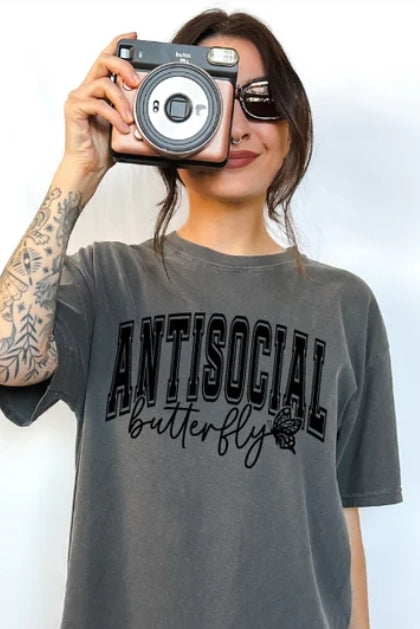 Short Sleeve T-Shirt Antisocial Butterfly 1098