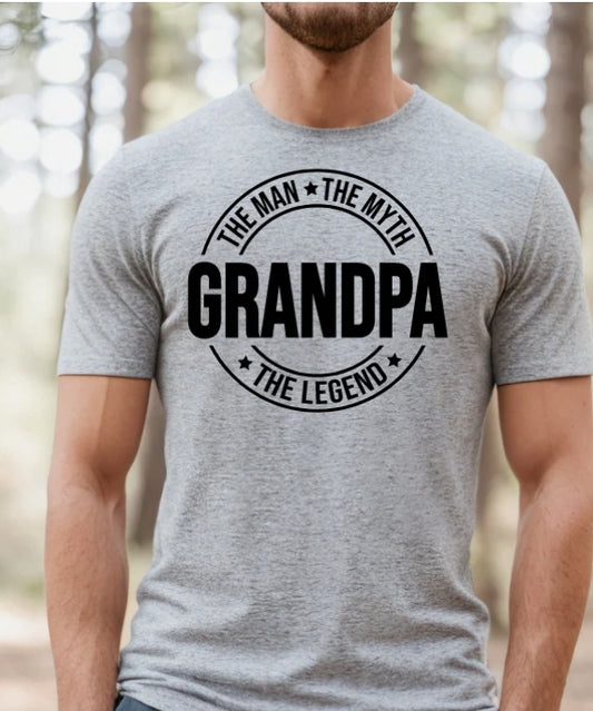 Short Sleeve T-Shirt Grandpa The Man The Myth The Legend 856