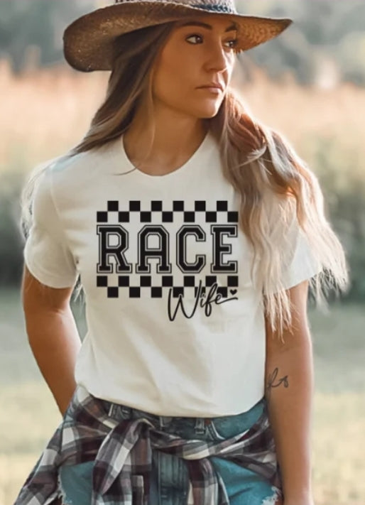 Short Sleeve T-Shirt Race Wife 916