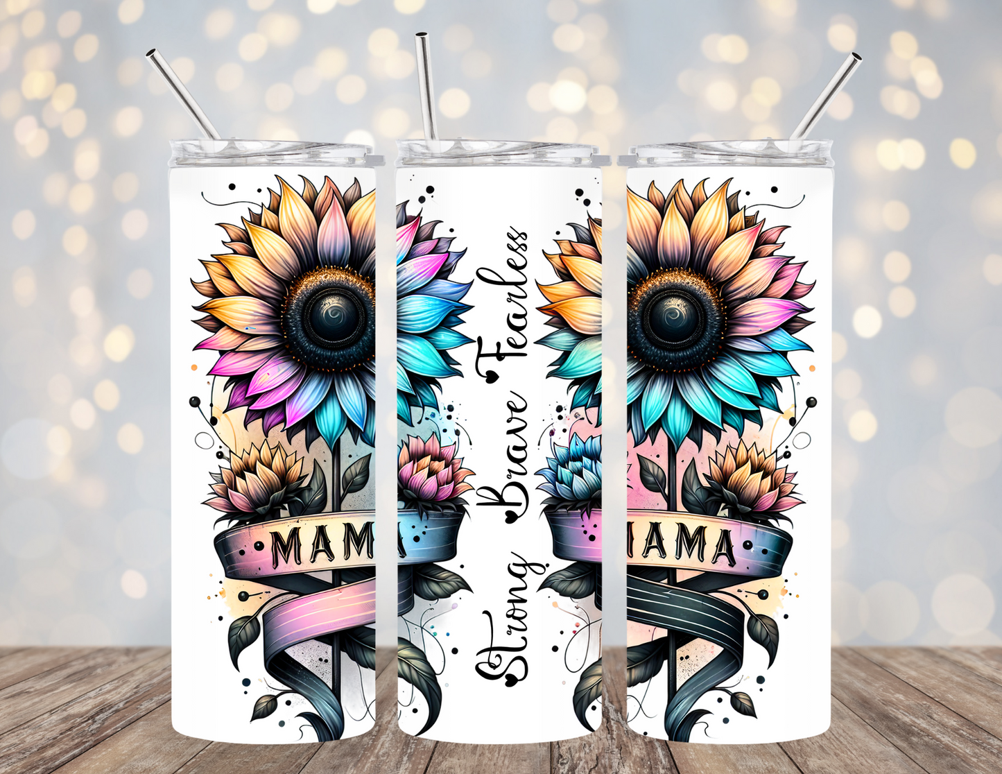 20 Oz Tumbler Mama Flower