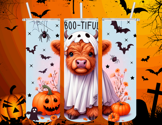 20 Oz Tumbler Halloween Cow Boo-tiful