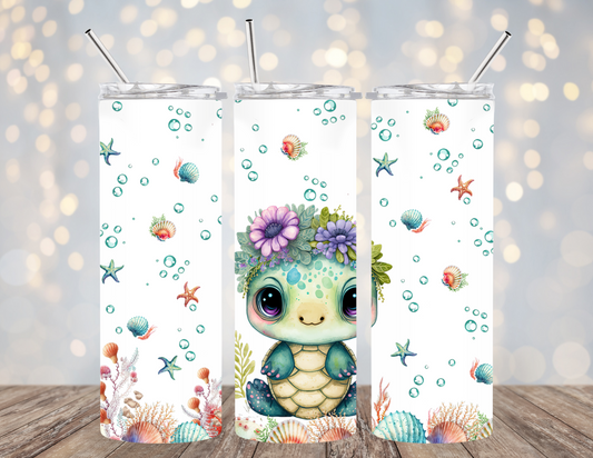 UVDTF 20 oz Cup Wrap Cute Undersea Turtle 2009