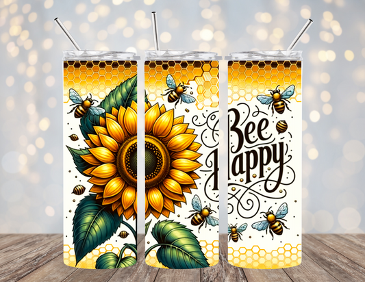 20 Oz Tumbler Bee Happy