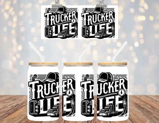 Uv Dtf 16 OZ Cup Wrap Trucker Life 523