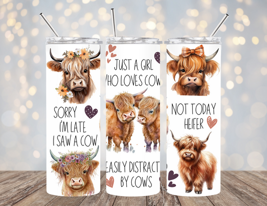 20 Oz Tumbler Just a Girl Who Loves Highland Cows