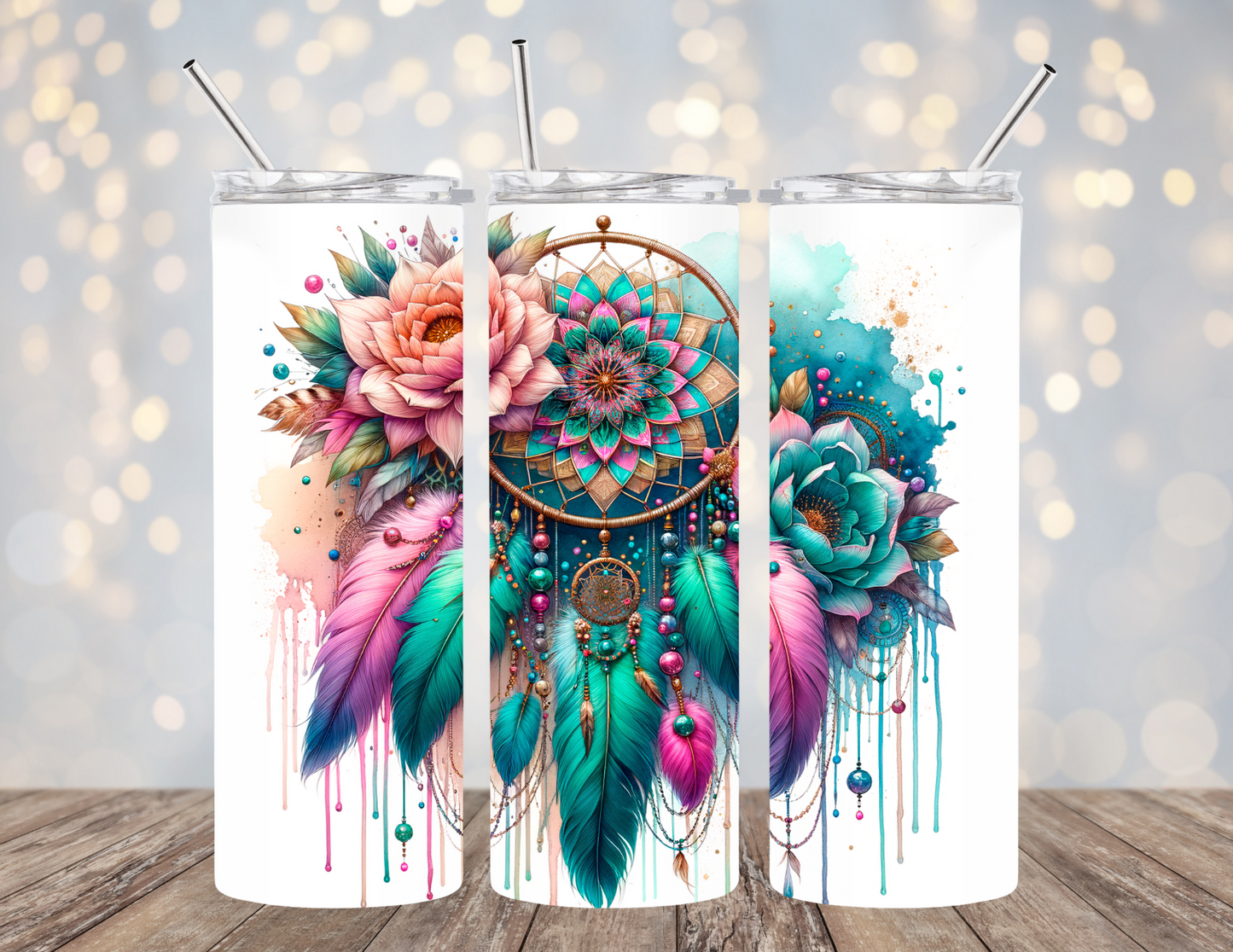 20 Oz Tumbler Colorful Dreamcatcher